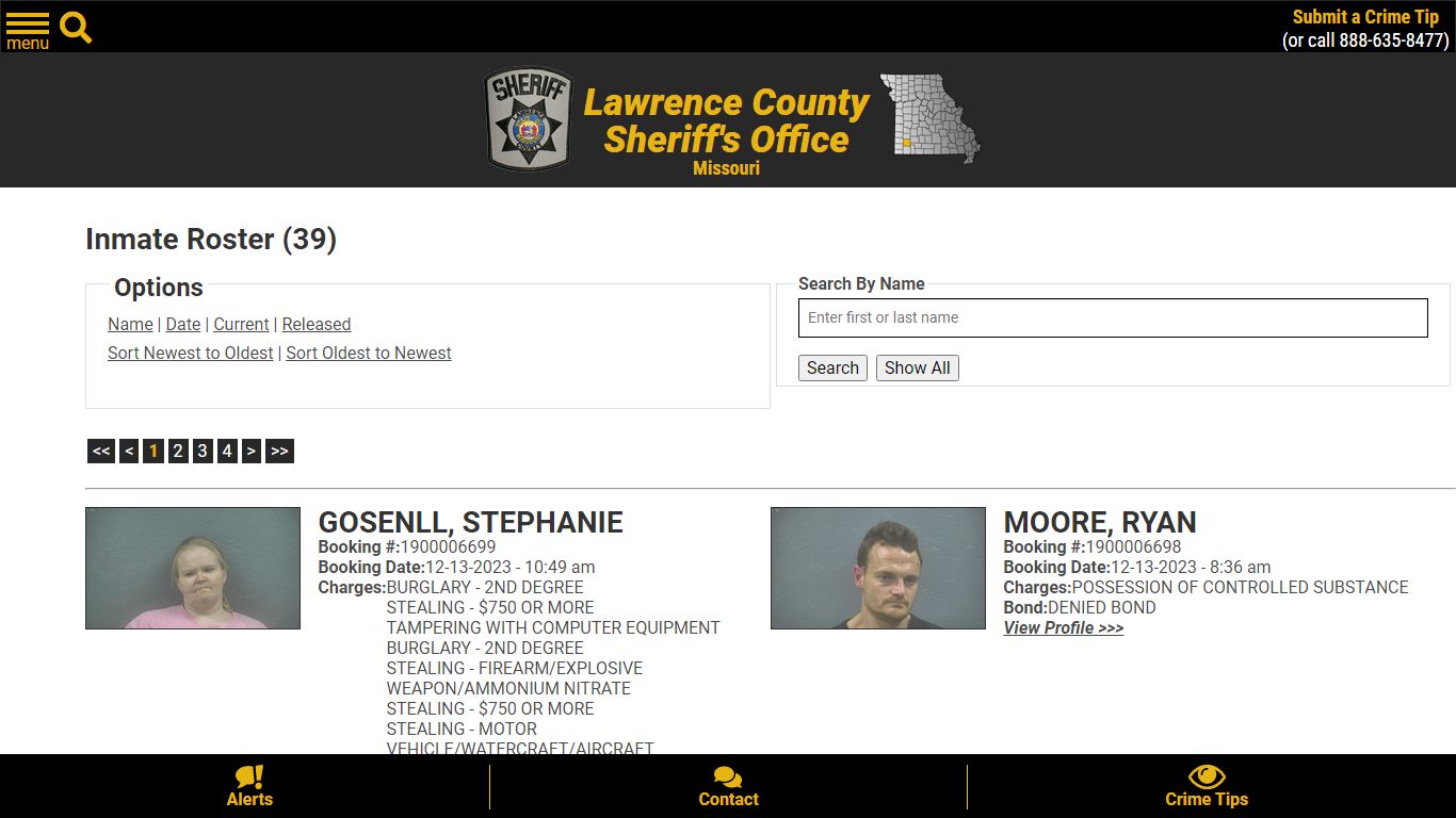 Inmate Roster (33) - Lawrence County Sheriff MO